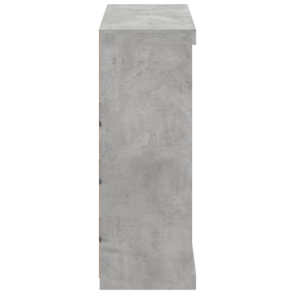 skænk med LED-lys 81x37x100 cm betongrå