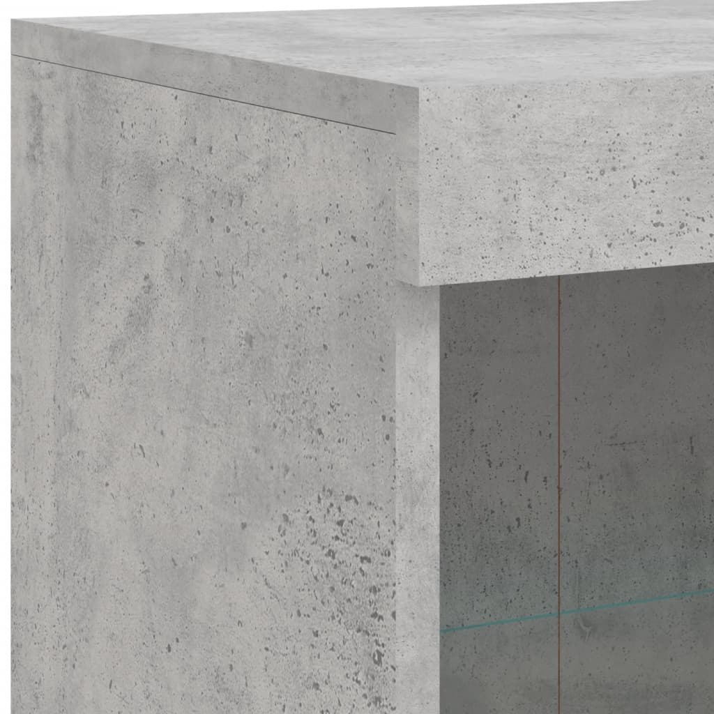 skænk med LED-lys 81x37x100 cm betongrå