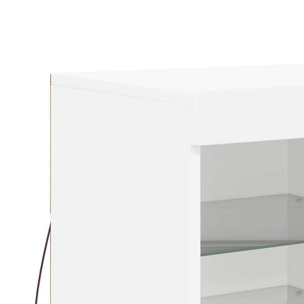skænk med LED-lys 41x37x67 cm hvid