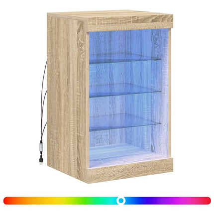skænk med LED-lys 41x37x67 cm sonoma-eg