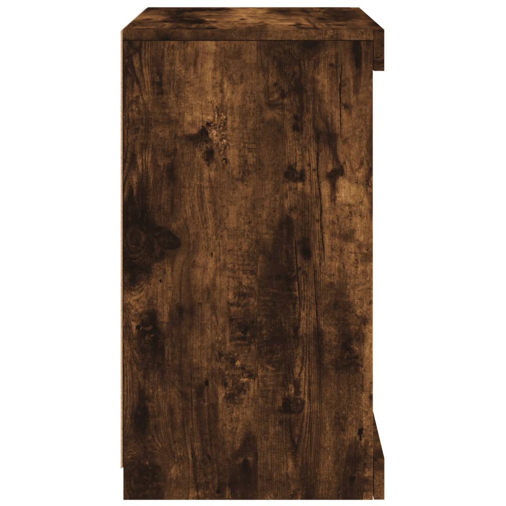 skænk med LED-lys 41x37x67 cm røget egetræsfarve