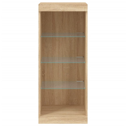 skænk med LED-lys 41x37x100 cm sonoma-eg
