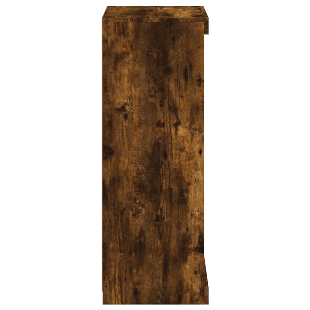 skænk med LED-lys 41x37x100 cm røget egetræsfarve