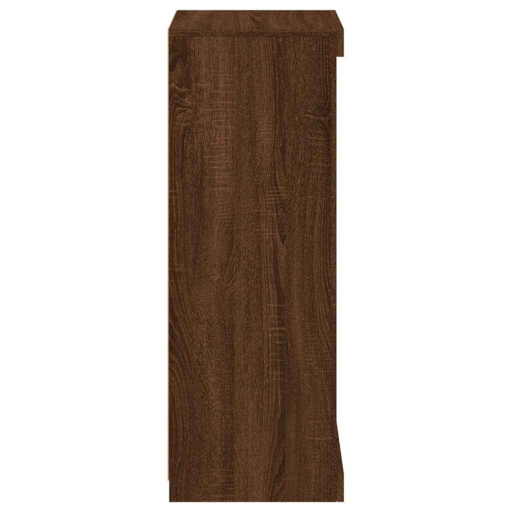 skænk med LED-lys 41x37x100 cm røget egetræsfarve