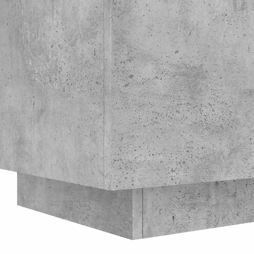 sengeborde 2 stk. med LED-lys konstrueret træ betongrå