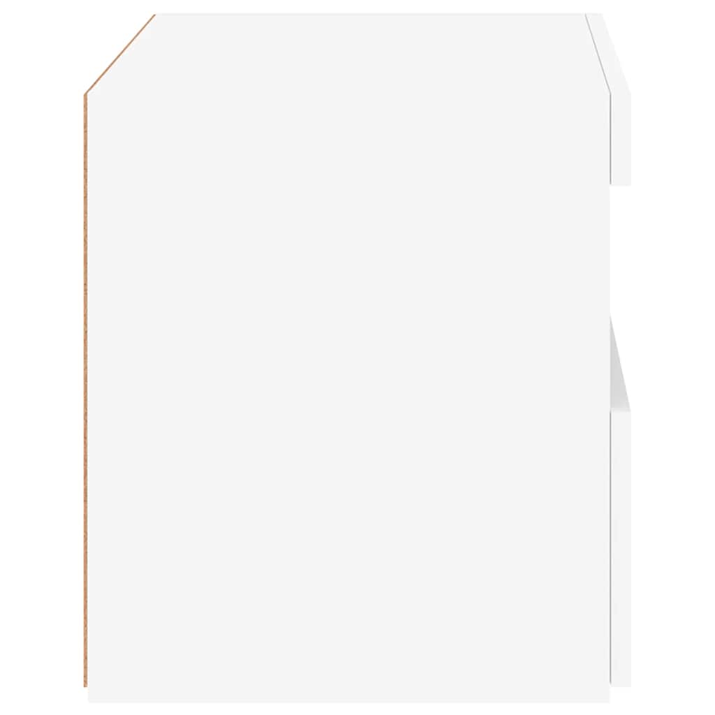 sengebord med LED-lys 50x40x45 cm hvid