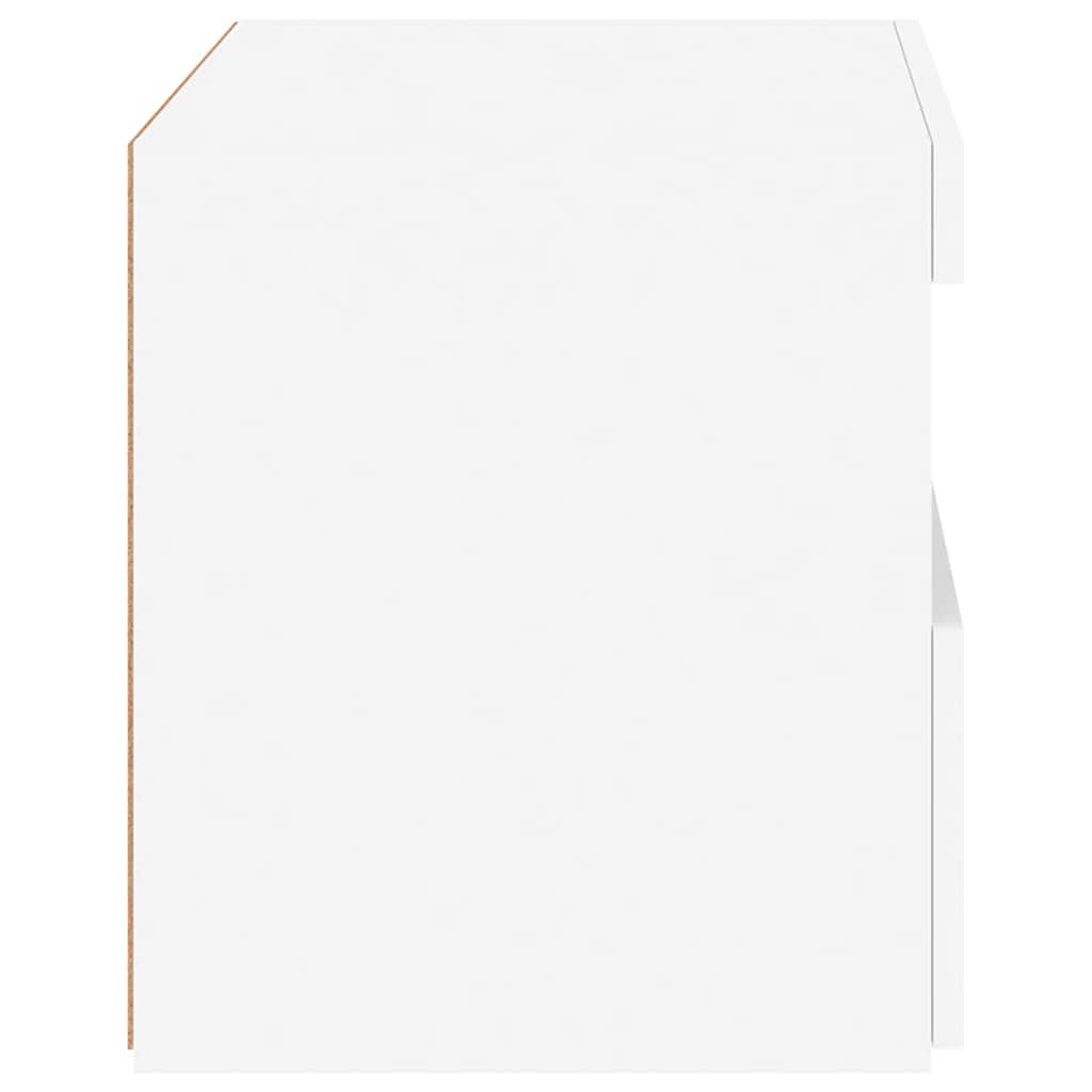 sengeborde 2 stk. med LED-lys 50x40x45 cm hvid