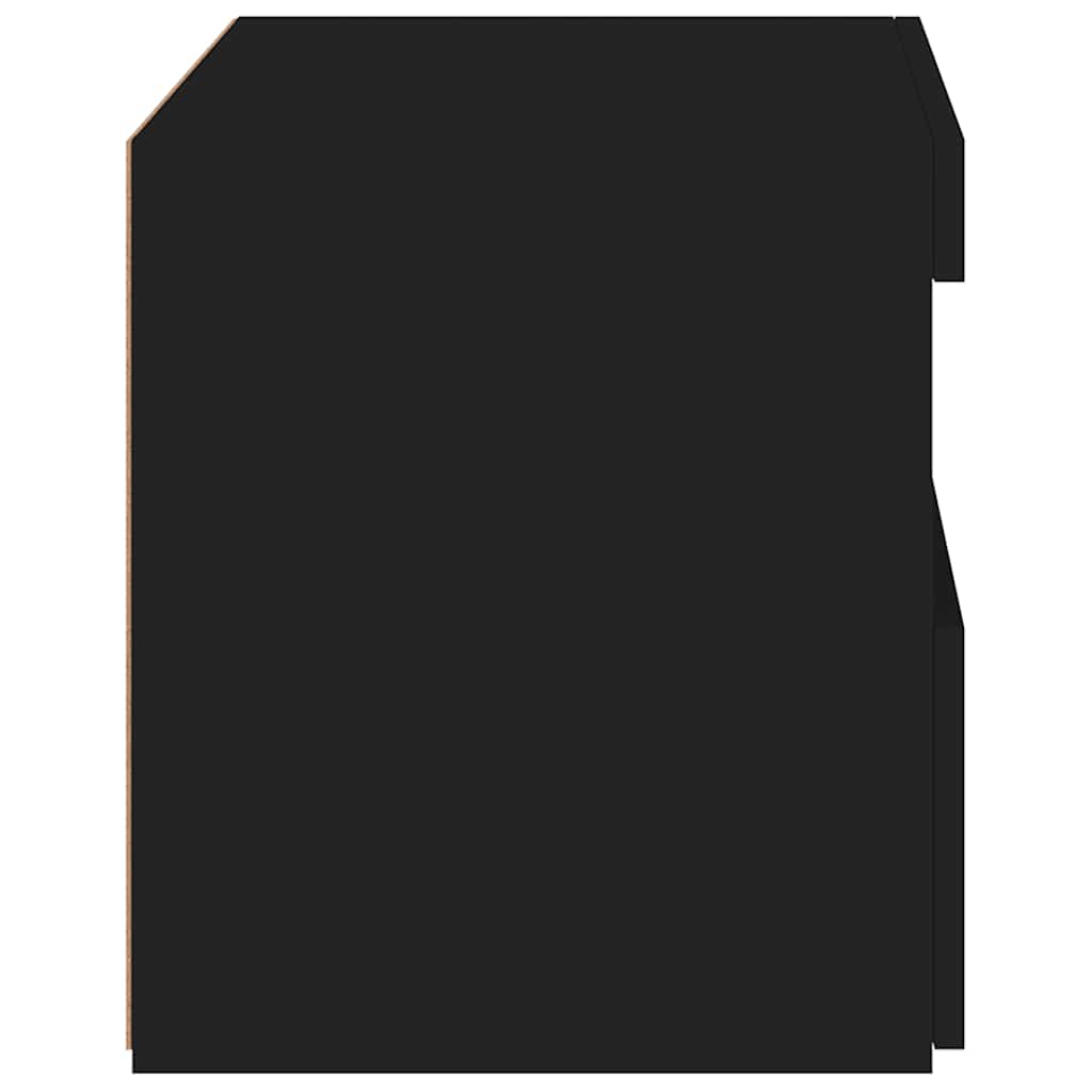 sengebord med LED-lys 50x40x45 cm sort