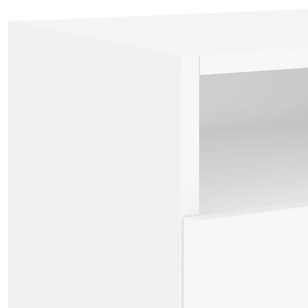 sengeborde 2 stk. med LED-lys 40x39x37 cm hvid