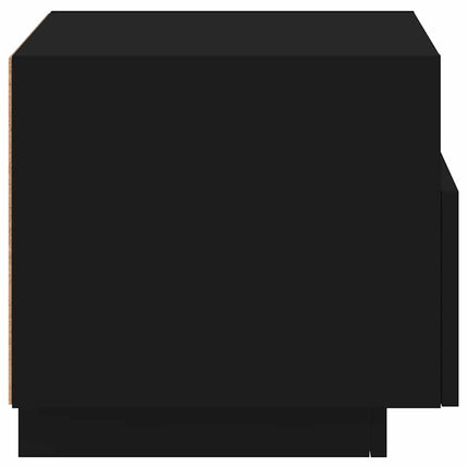 sengeborde 2 stk. med LED-lys 40x39x37 cm sort