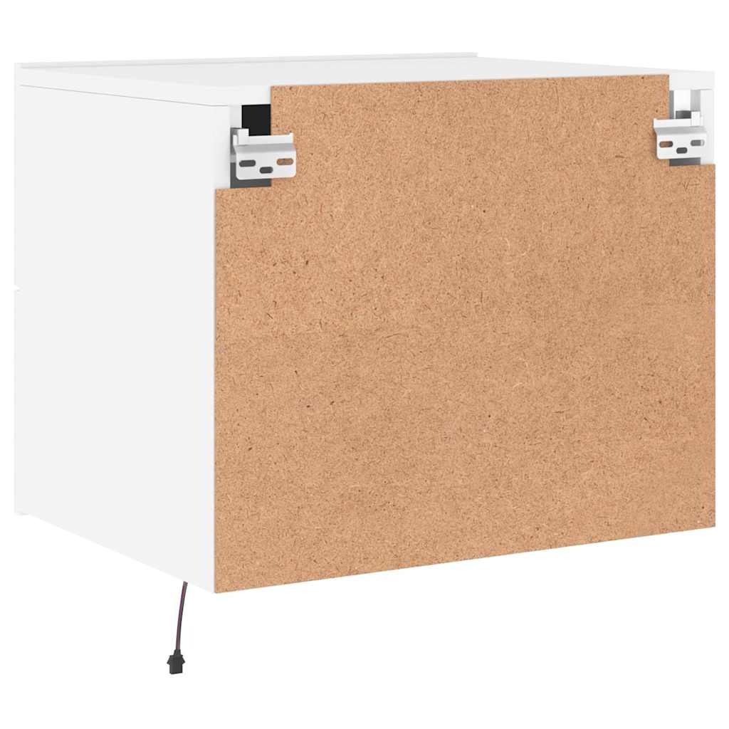 væghængt sengebord med LED-lys hvid