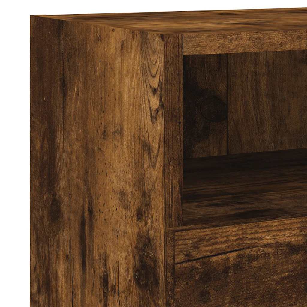 tv-borde til væg 2 stk. 60x30x30 cm konstrueret træ røget eg