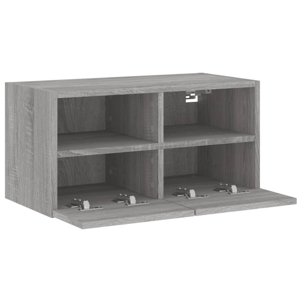 væghængt tv-bord 60x30x30 cm konstrueret træ grå sonoma-eg