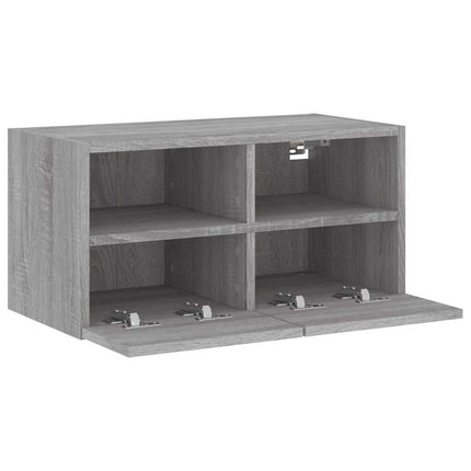 væghængt tv-bord 60x30x30 cm konstrueret træ grå sonoma-eg
