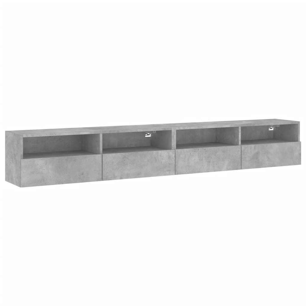 væghængte tv-borde 2 stk. 100x30x30 cm konstrueret træ betongrå