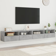 væghængte tv-borde 2 stk. 100x30x30 cm konstrueret træ betongrå