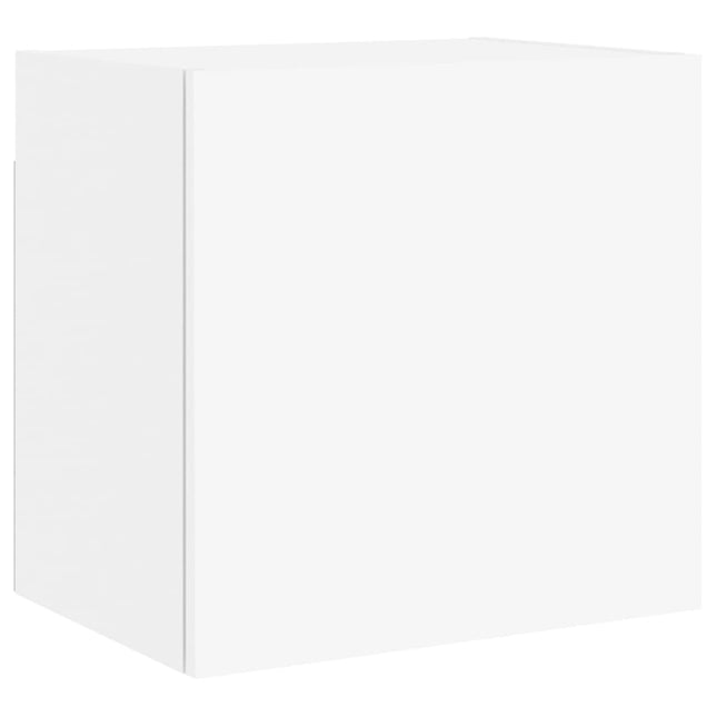 væghængt tv-bord 40,5x30x40 cm konstrueret træ hvid