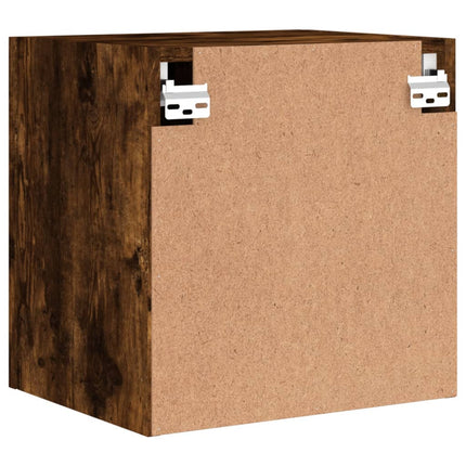 væghængt tv-bord 40,5x30x40 cm konstrueret træ røget egetræ