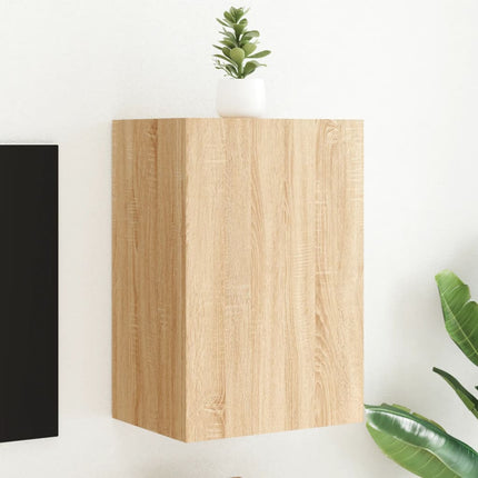 væghængt tv-bord 40,5x30x60 cm konstrueret træ sonoma-eg