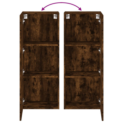 væghængt tv-bord 40,5x30x102 cm konstrueret træ røget egetræ