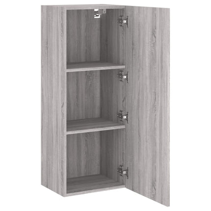 væghængt tv-bord 40,5x30x102 cm konstrueret træ grå sonoma-eg