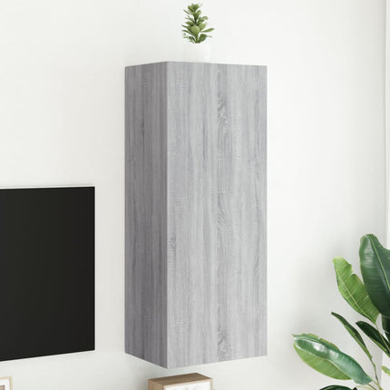væghængt tv-bord 40,5x30x102 cm konstrueret træ grå sonoma-eg