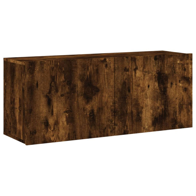 væghængt tv-bord 100x30x41 cm røget egetræsfarve