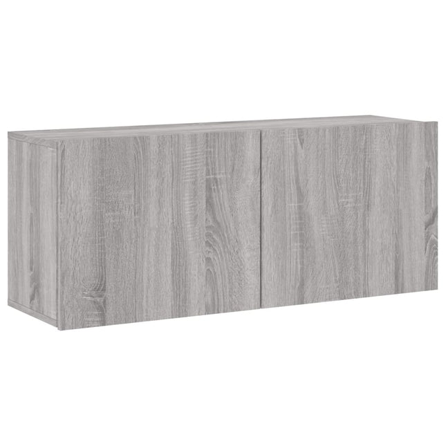 væghængt tv-bord 100x30x41 cm grå sonoma-eg