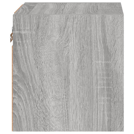 væghængte tv-borde 2 stk. med LED-lys 30x28,5x30 cm grå sonoma