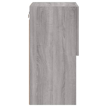 tv-bord med LED-lys 30,5x30x60 cm grå sonoma-eg