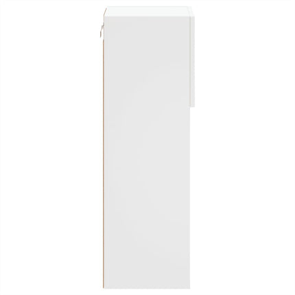 tv-borde 2 stk. med LED-lys 30,5x30x90 cm hvid