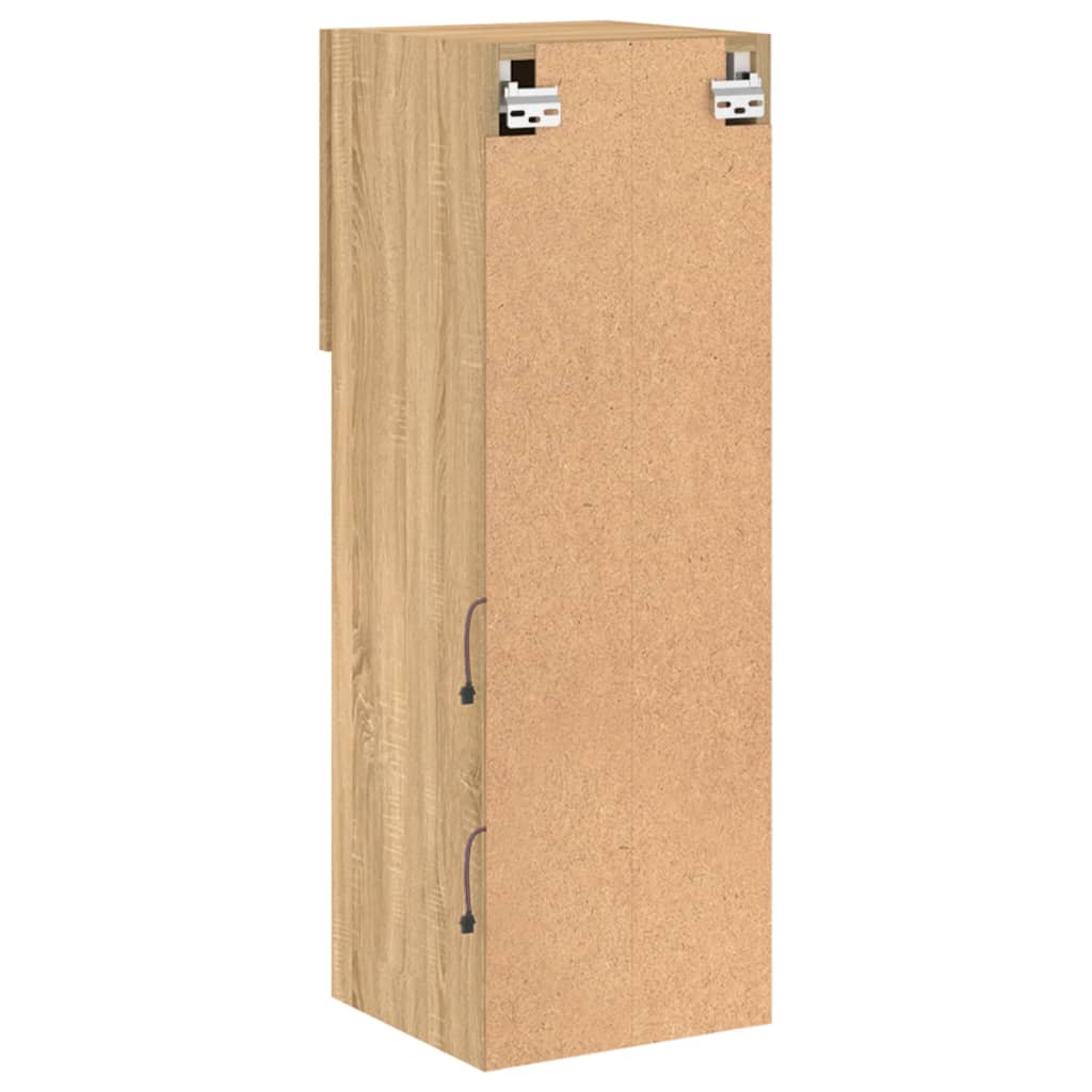 tv-bord med LED-lys 30,5x30x90 cm sonoma-eg
