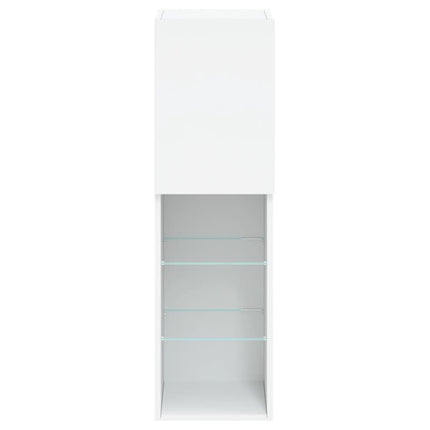 tv-borde 2 stk. med LED-lys 30,5x30x102 cm hvid
