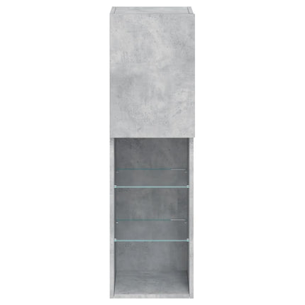 tv-borde 2 stk. med LED-lys 30,5x30x102 cm betongrå