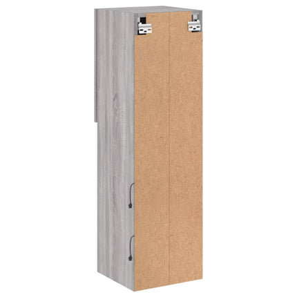 tv-borde 2 stk. med LED-lys 30,5x30x102 cm grå sonoma-eg
