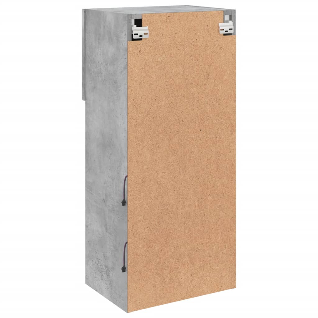 tv-borde med LED-lys 2 stk. 40,5x30x90 cm betongrå