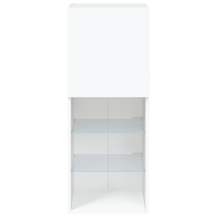 tv-bord med LED-lys 40,5x30x102 cm hvid