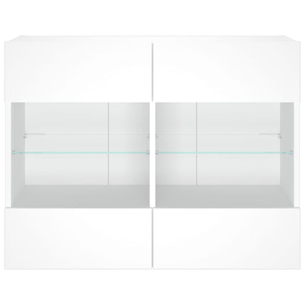 væghængt tv-bord med LED-lys 78,5x30x60,5 cm hvid