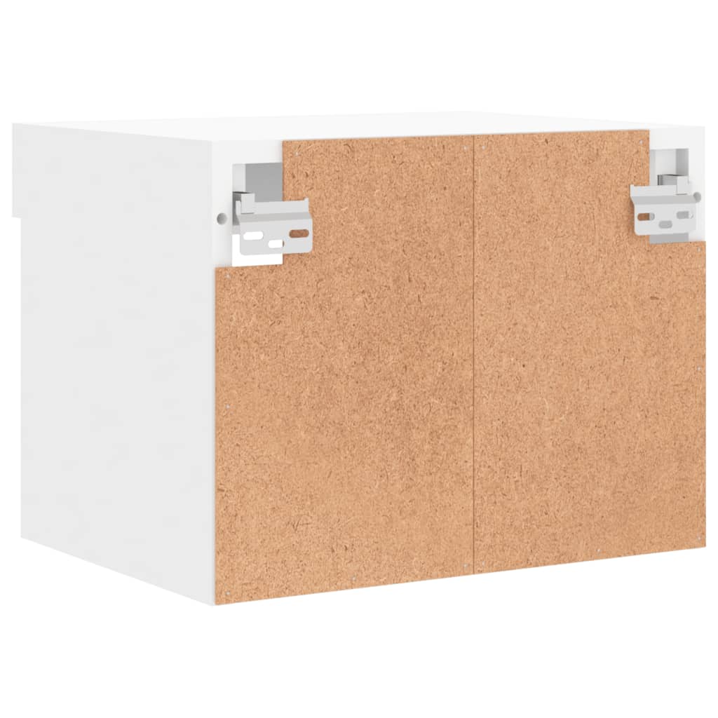 sengebord med LED-lys væghængt hvid