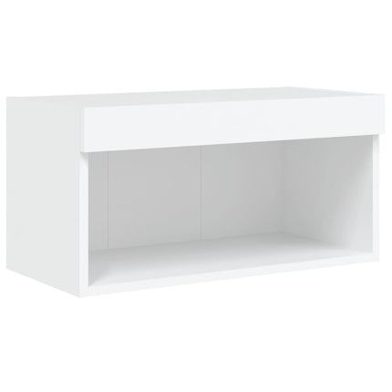 tv-bord med LED-lys 60x30x30 cm hvid