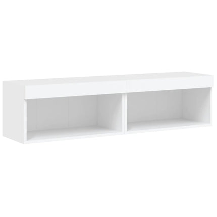 tv-borde med LED-lys 2 stk. 60x30x30 cm hvid