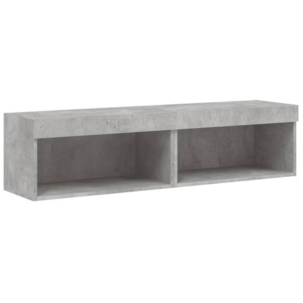 tv-borde med LED-lys 2 stk. 60x30x30 cm betongrå