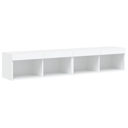 tv-borde 2 stk. med LED-lys 80x30x30 cm hvid