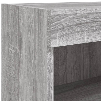 tv-borde 2 stk. med LED-lys 80x30x30 cm grå sonoma-eg