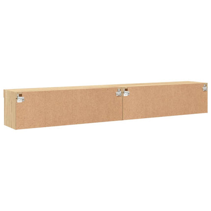 tv-borde 2 stk. med LED-lys 100x30x30 cm sonoma-eg