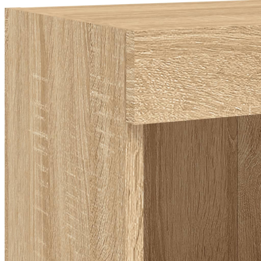 tv-borde 2 stk. med LED-lys 100x30x30 cm sonoma-eg