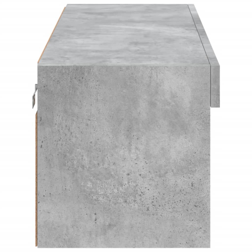 tv-bord med LED-lys 100x30x30 cm betongrå