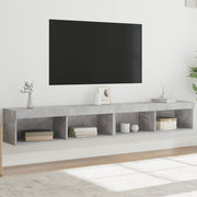 tv-borde 2 stk. med LED-lys 100x30x30 cm betongrå