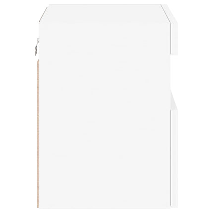 væghængte tv-borde 2 stk. med LED-lys 40x30x40 cm hvid