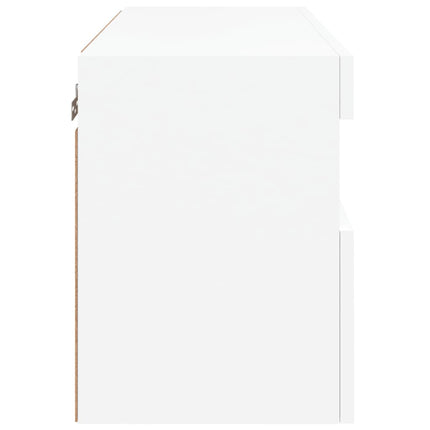 væghængt tv-bord med LED-lys 60x30x40 cm hvid